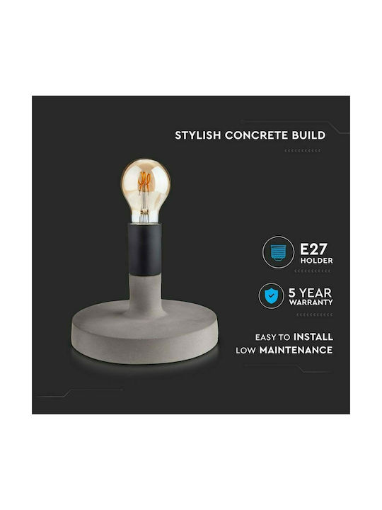 V-TAC Concrete Vintage Table Lamp for Socket E27 with Gray Base