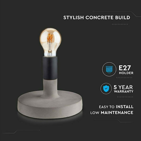 V-TAC Concrete Vintage Table Lamp for Socket E27 with Gray Base