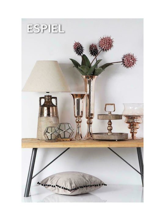 Espiel Ceramic Table Lamp for Socket E27 with Beige Shade and Multicolor Base