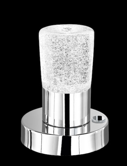 Trio Lighting Cristo Metal Table Lamp LED with Transparent Shade and Silver Base