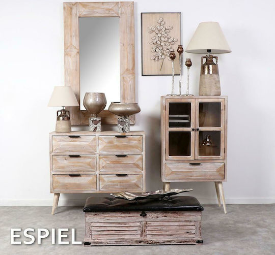 Espiel Keramik Tischlampe für Fassung E27 mit Beige Schirm und Mehrfarbig Basis