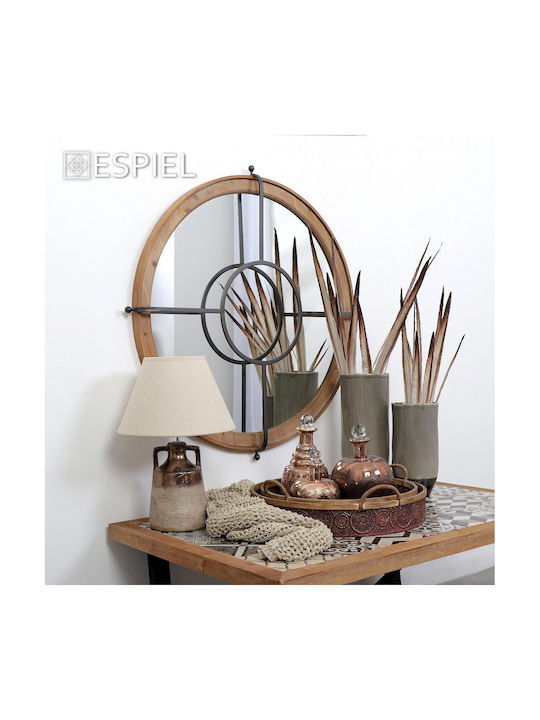 Espiel Ceramic Table Lamp for Socket E27 with Beige Shade and Multicolor Base