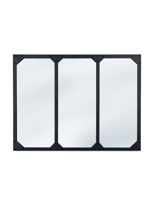 Idomya Wall Mirror with Black Metallic Frame 60x80cm 1pcs