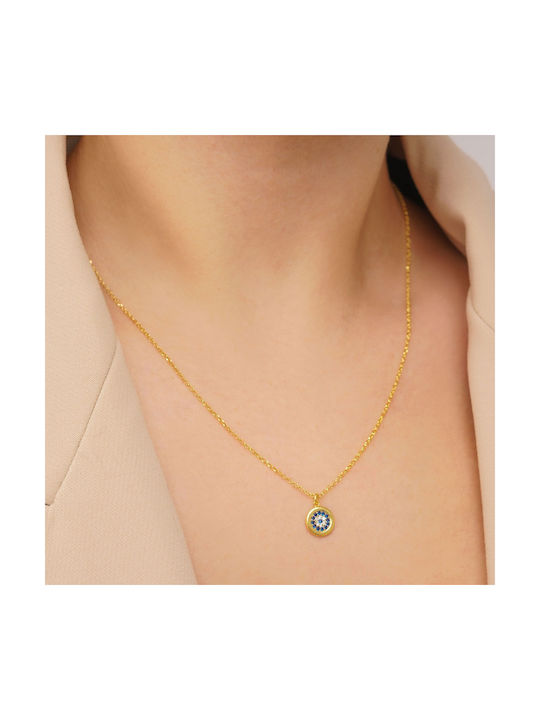 Excite-Fashion Necklace from Gold Plated Silver with Zircon