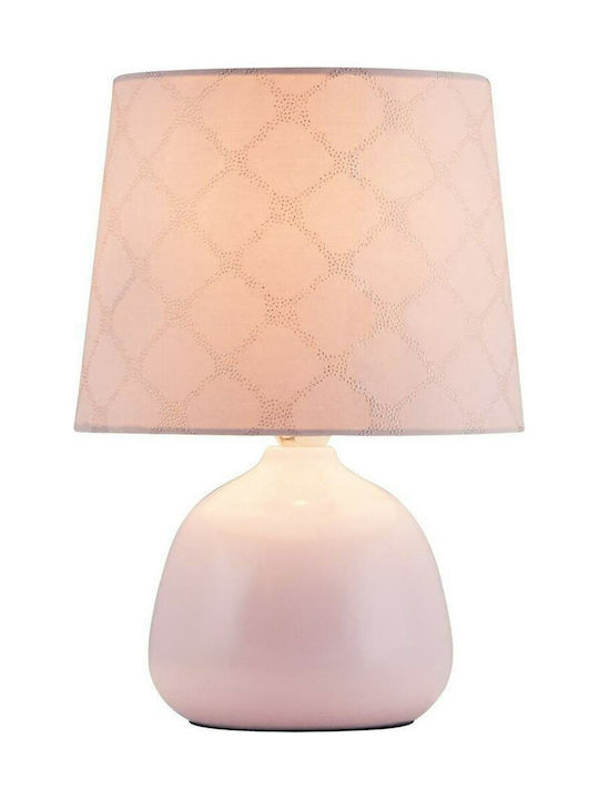Rabalux Ellie Ceramic Table Lamp for Socket E14 with Pink Shade and Base