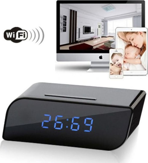 Hidden Camera WiFi Clock 720P with Memory Card Slot and Motion Detector