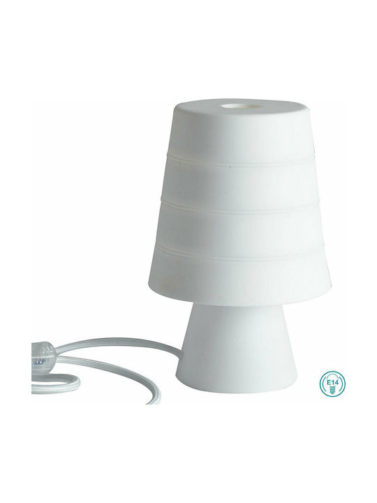 Fan Europe Plastic Table Lamp for Socket E14 with White Shade and Base