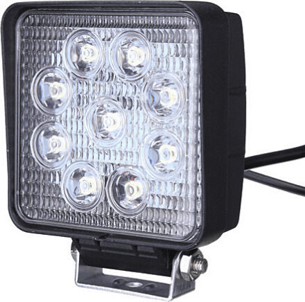 Squareς Waterproof Headlights Car LED Universal 9 - 32V 27W 11cm 1pcs