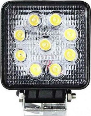 Squareς Waterproof Headlights Car LED Universal 9 - 30V 27W 8.4cm 1pcs