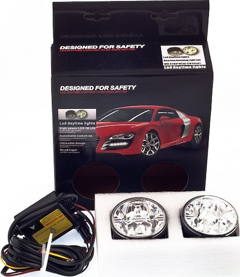 Auto Gs DRL 510 Στρογγυλό Φώτα Ημέρας Αυτοκινήτου LED Universal 1W 2τμχ