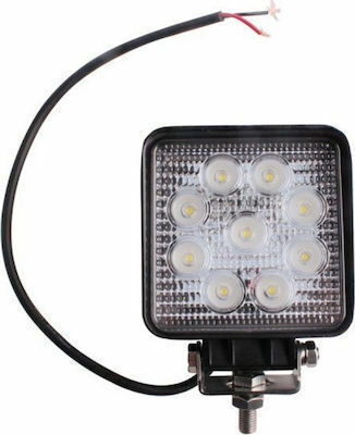 Squareς Waterproof Headlights Car LED Universal 9 - 30V 27W 8.4cm 1pcs