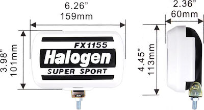 DLAA Τετράγωνος Προβολέας Αυτοκινήτου Universal 12V 55W 15.9cm με Λευκό Φωτισμό 1τμχ