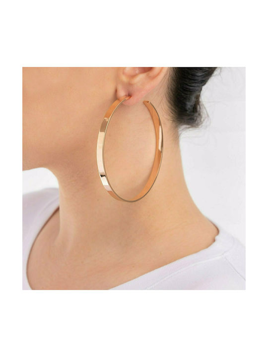 Steel Series Earrings Hoops made of Steel Gold Plated