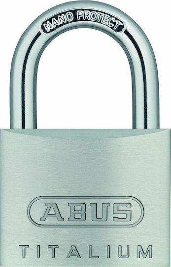 Abus Titalium 64ΤΙ Aluminum Padlock Brass with Key 40mm Silver 4pcs