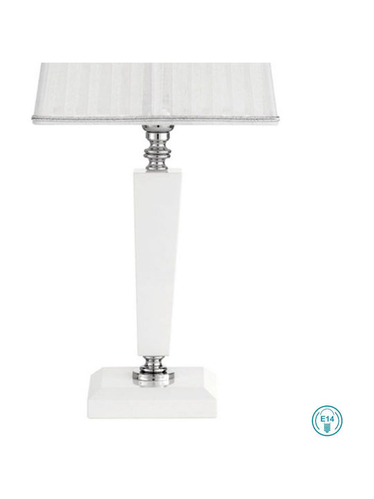 Ondaluce Cherub Glass Table Lamp for Socket E14 with White Shade and Base