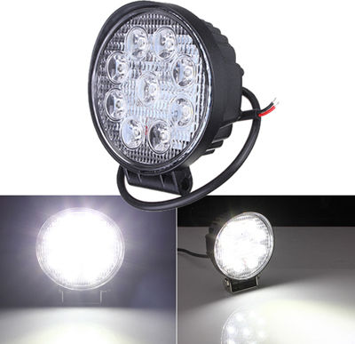 Roundς Waterproof Headlights Car LED Universal 12 / 24V 27W 11.3cm 1pcs