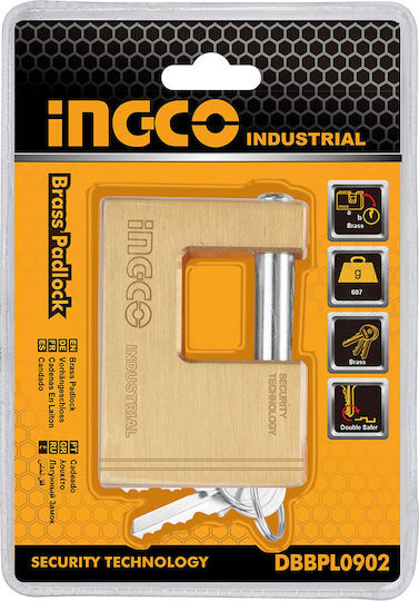Ingco Steel Padlock Monoblock with Key 90mm 1pcs