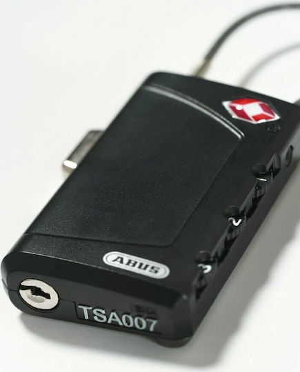 Abus 148/TSA Aluminiu Lăcăt cu Cablu Combinație cu Certificare TSA 30mm Black 1buc