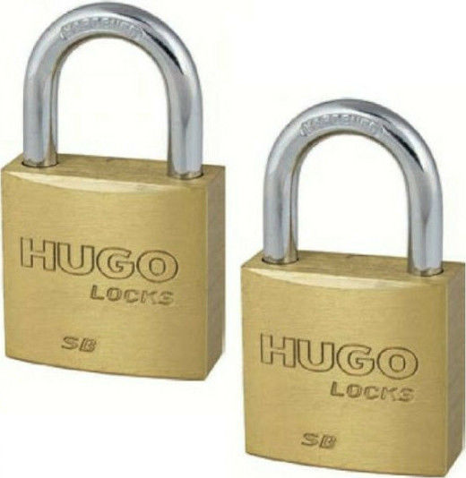 Hugo Locks Steel Padlock Brass with Key Set 20mm 2pcs