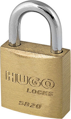 Hugo Locks SB20 Stahl Vorhängeschloss Messing mit Schlüssel Messing 20mm 4Stück