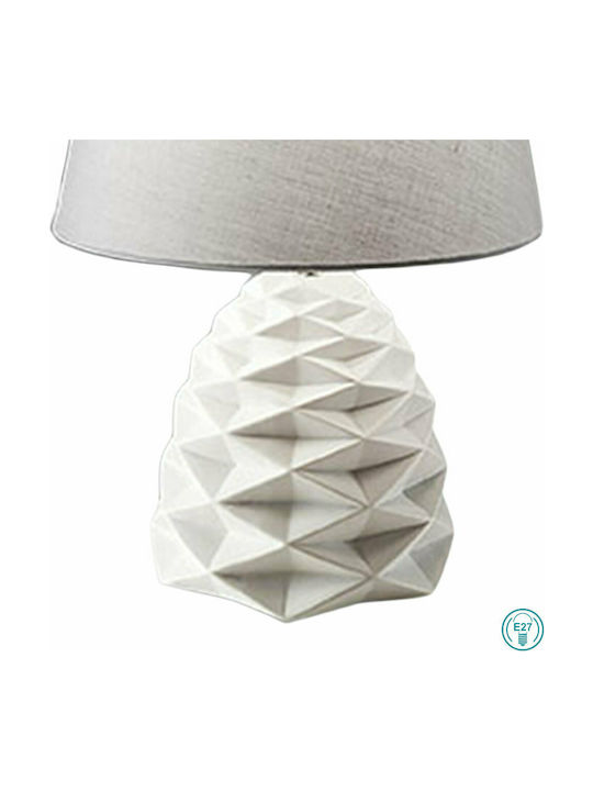 Fabas Luce Duchessa Modern Table Lamp E27 White/White Άσπρο