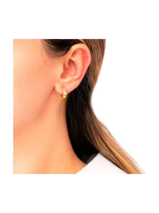 Excite-Fashion Earrings Hoops made of Silver Gold Plated with Stones