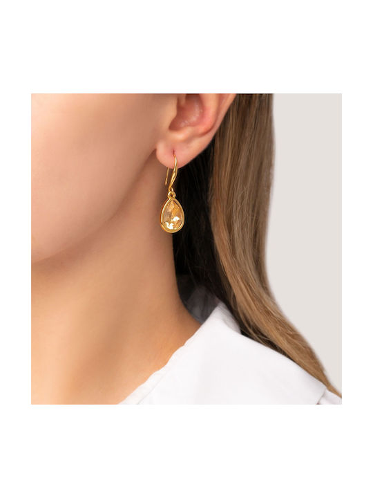 Excite-Fashion Earrings Pendants Gold Plated with Stones