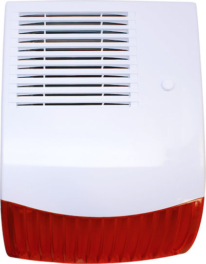 Alarm Siren Baterie Outdoor 124dB 12V with Roșu Light 19.7x27cm