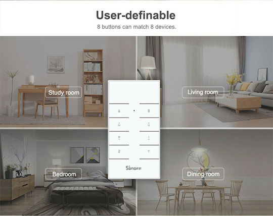 Sonoff RM433-BASE Βάση Στήριξης Διακόπτη 1 Θέσης για Remote Controller RM433 σε Λευκό Χρώμα 80043