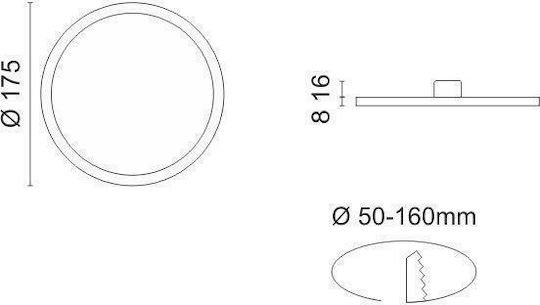 Spot Light Στρογγυλό Χωνευτό LED Panel 15W με Φυσικό Λευκό Φως 4000K 17.5εκ.