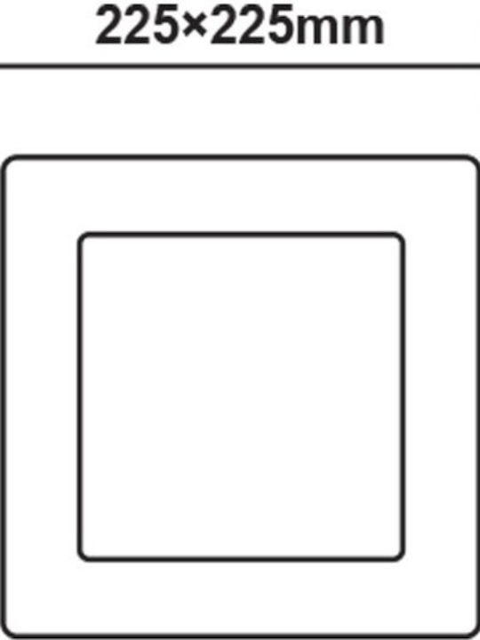 Aca Square Outdoor LED Panel 18W with Warm White Light 3000K 22.5x22.5cm