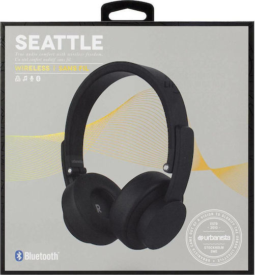 Urbanista Seattle Wireless On Ear Headphones with 12 Hours Playing Time Black