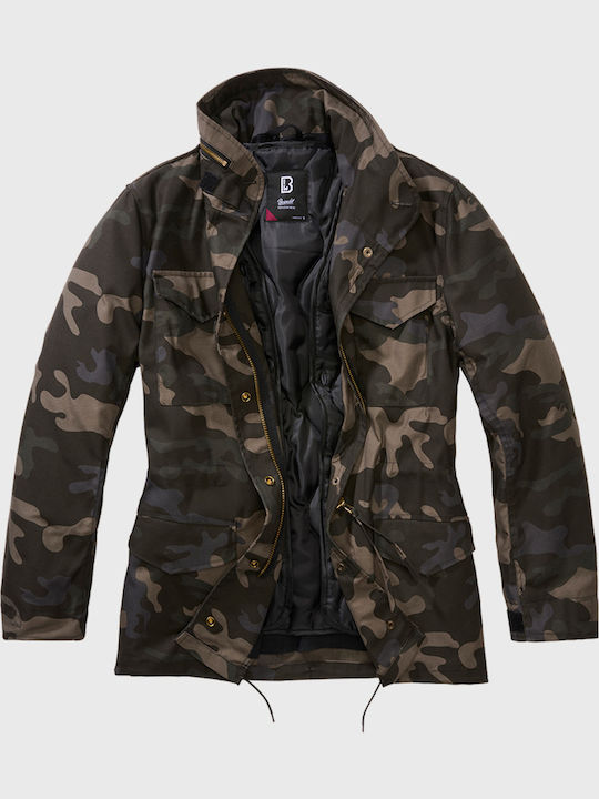Kurz Damen Parka Jacke für Winter Dark Camo