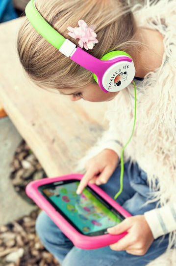 GoGEN MAXISLECHYG Wired On Ear Headphones Green / Pink
