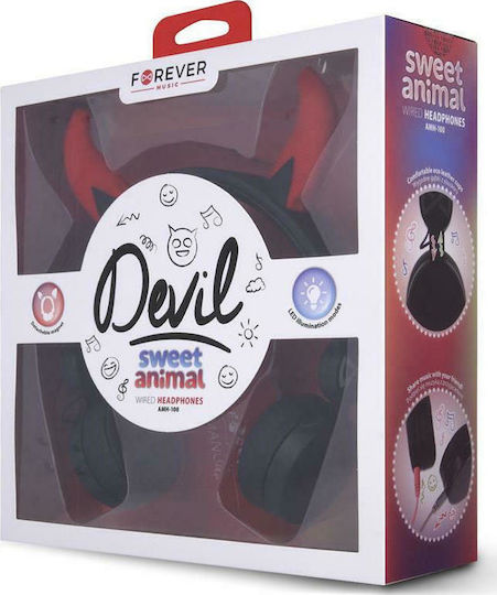 Forever AMH-100 Wired On Ear Headphones with 4 hours of Operation Black