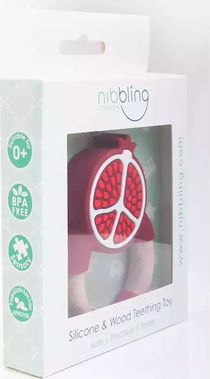 Nibbling Pomegranate Μασητικός Κρίκος Οδοντοφυΐας από Σιλικόνη για 3 m+