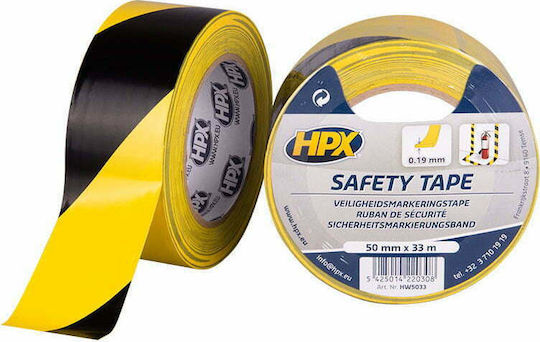 HPX HPX Selbstklebendes Markierungsband Gelb/Schwarz aus Kunststoff mit 5cm Breite