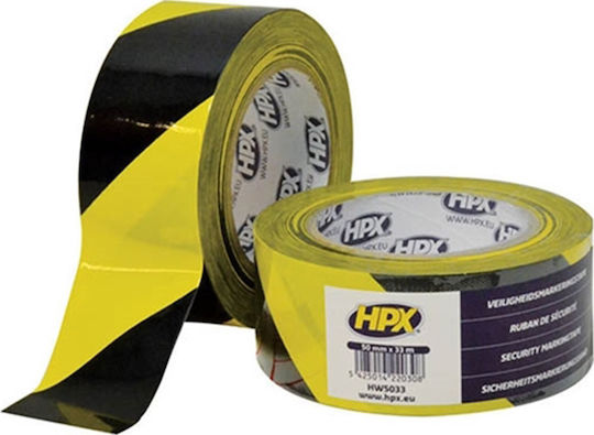 HPX HPX Selbstklebendes Markierungsband Gelb/Schwarz aus Kunststoff mit 5cm Breite