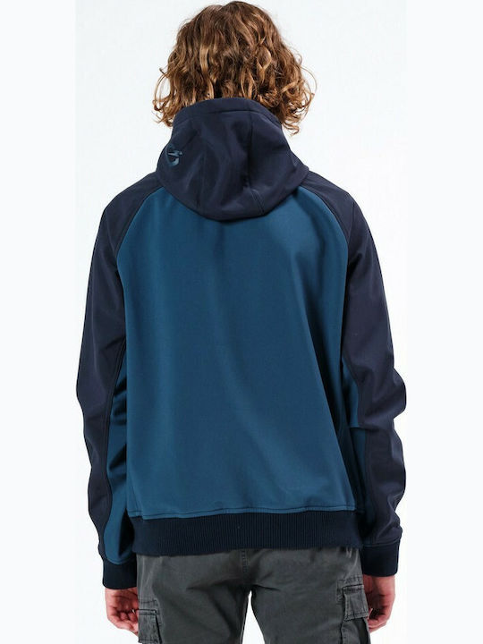 Winter Jacke Softshell Wasserdicht und Winddicht Marine Blue