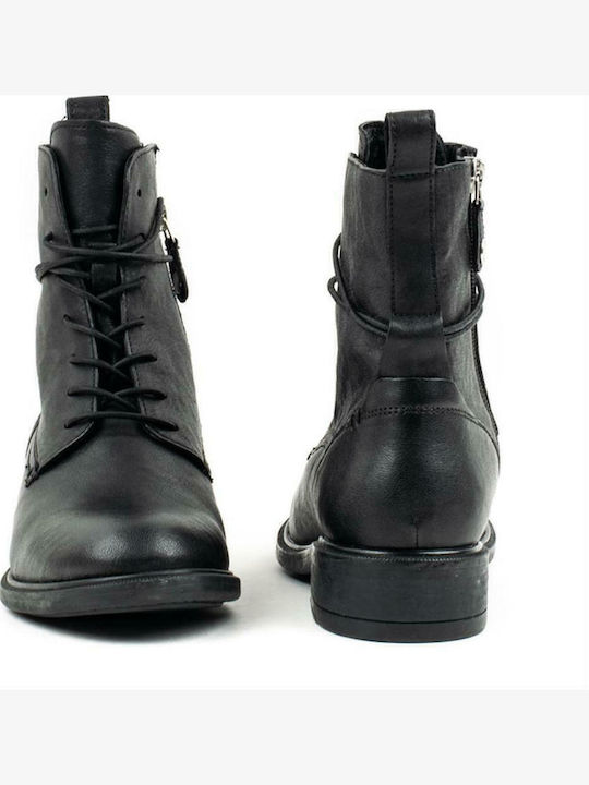 Catria A Leder Stiefeletten Damen Schwarz