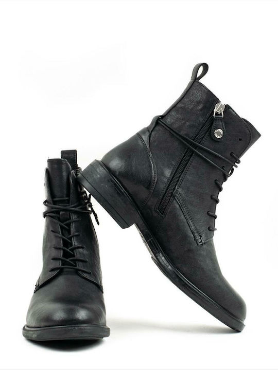 Catria A Leder Stiefeletten Damen Schwarz