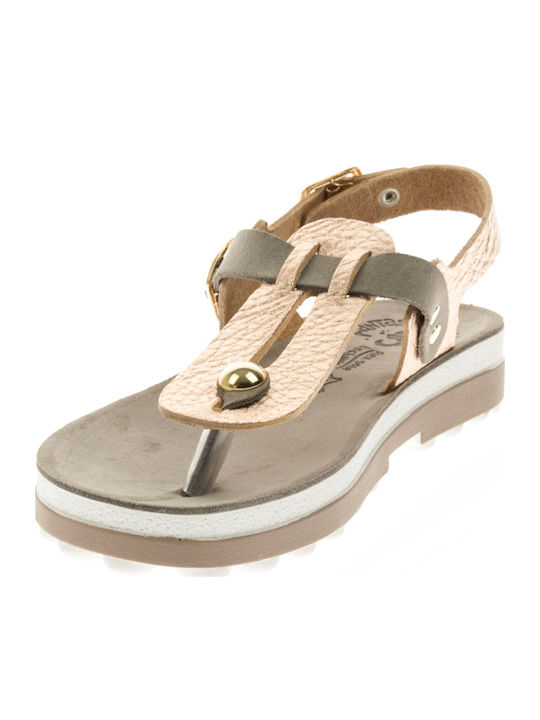 Marlena Leather Women's Flat Sandals Anatomic Rose Gold