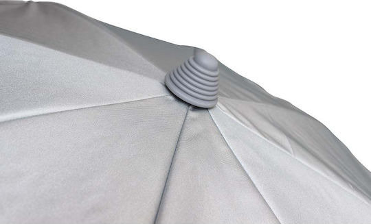 Escape Folding Aluminum Beach Umbrella Diameter 2m with UV Protection and Air Duct Silver Blue