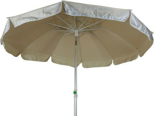 Summer Club Costa Faltbarer Strandsonnenschirm aus Aluminium Durchmesser 2m mit UV-Schutz und Strand Sonnenschirm Aluminium Silber