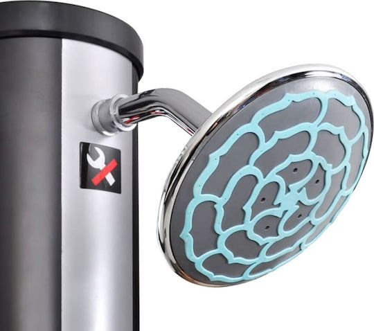 vidaXL Solar Pool Shower Made of PVC Black