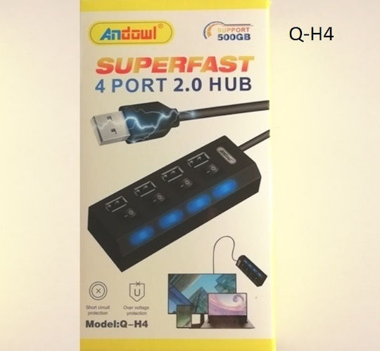 Andowl Hub 4 Ports USB 2.0 with USB-A Connection