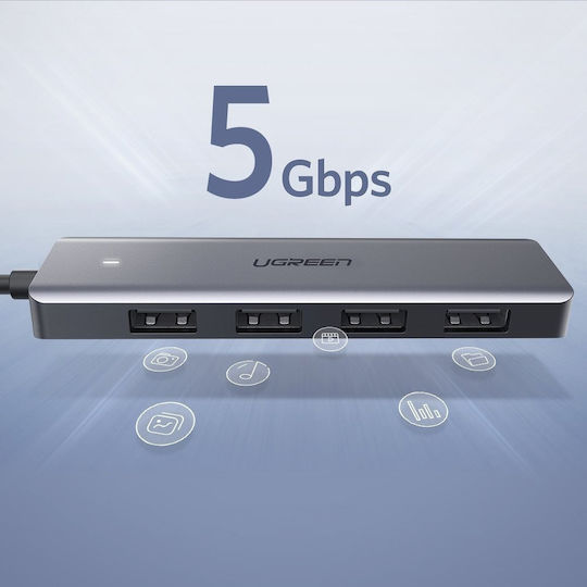 Ugreen CM219 Hub 5 Ports USB 3.0 with USB-C Connection Gray