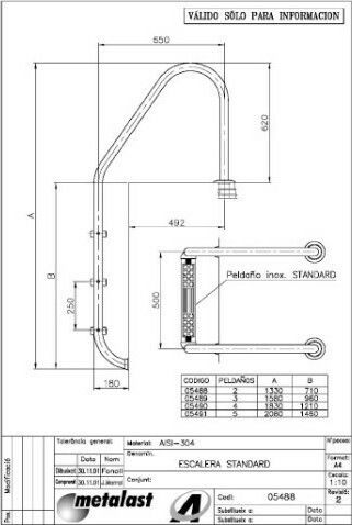 Astral Pool Pool Ladder Stainless Steel 158x50x61.8cm Silver