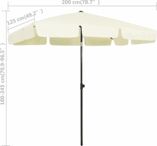 vidaXL Folding Beach Umbrella Diameter 2m with UV Protection Yellow vidaXL