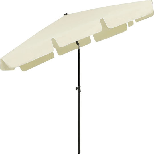 vidaXL Folding Beach Umbrella Diameter 2m with UV Protection Yellow vidaXL
